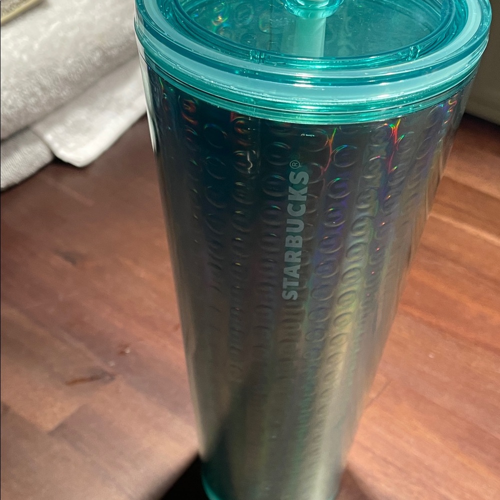 🩵2/$20 Starbucks Teal Iridescent Tumbler with Straw